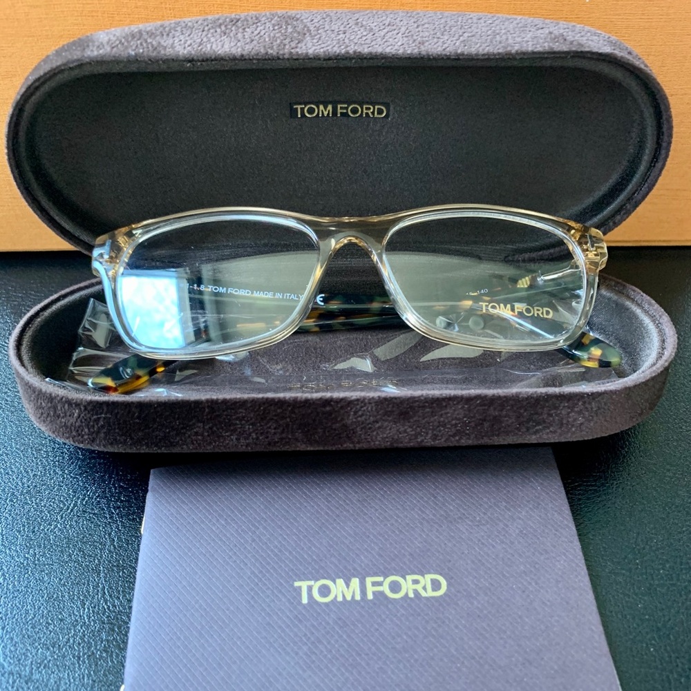 Tom Ford Eyeglasses Clear Frames + Tortoise Shell - image 1